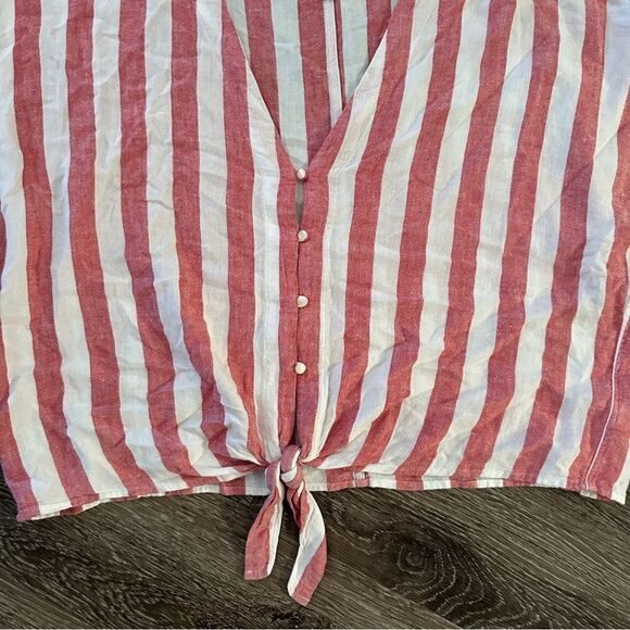 Rails Thea Tie Front Button Up in Seville Stripe - Picture 3 of 7